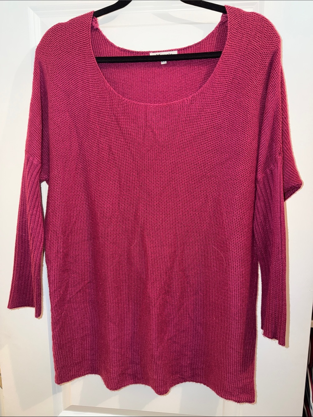 Miracle Scoop Neck Lightweight Knit Sweater - Raspberry